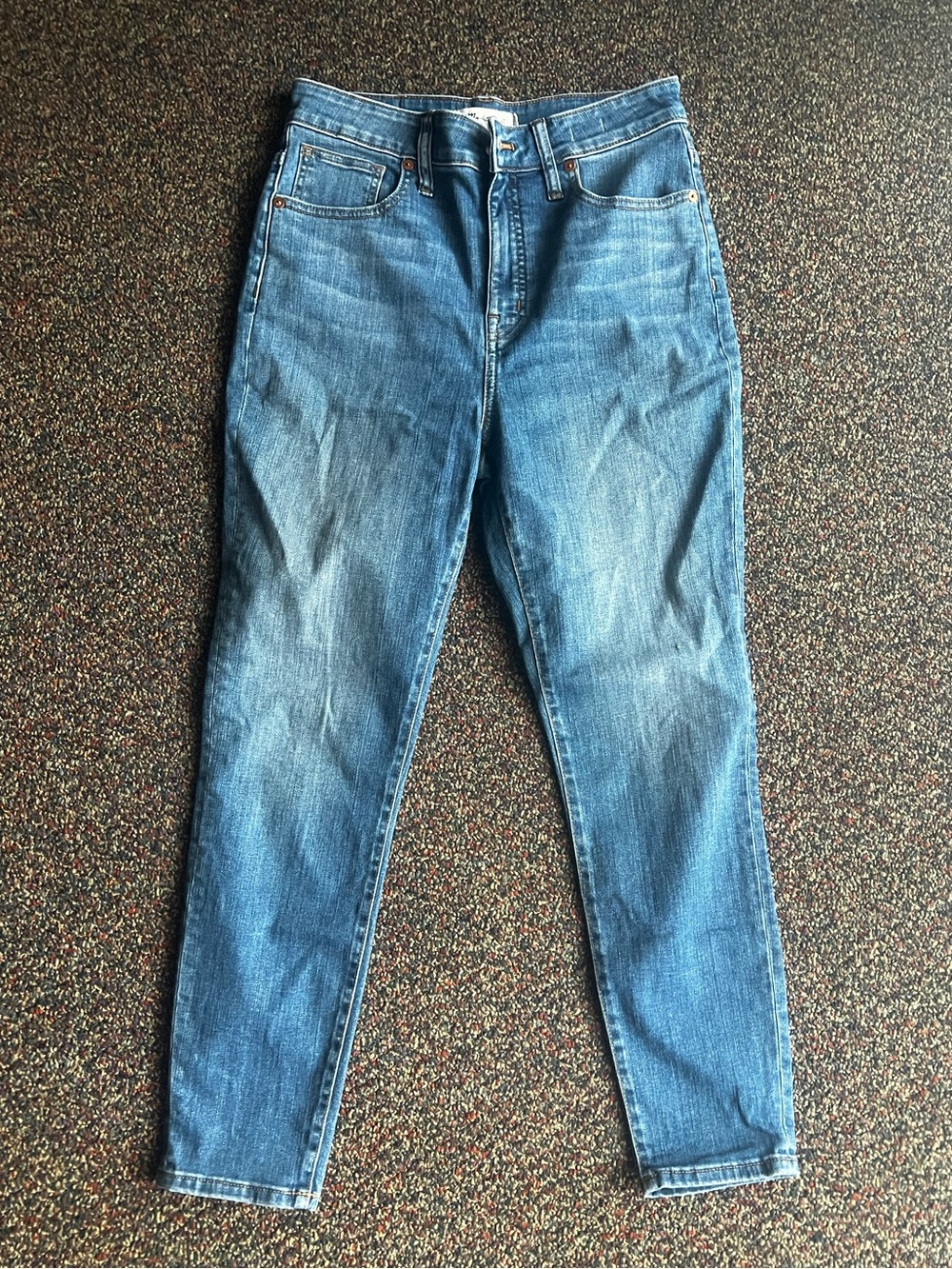 Madewell Medium Blue CURVY HIGH-RISE SKINNY CROP Jeans